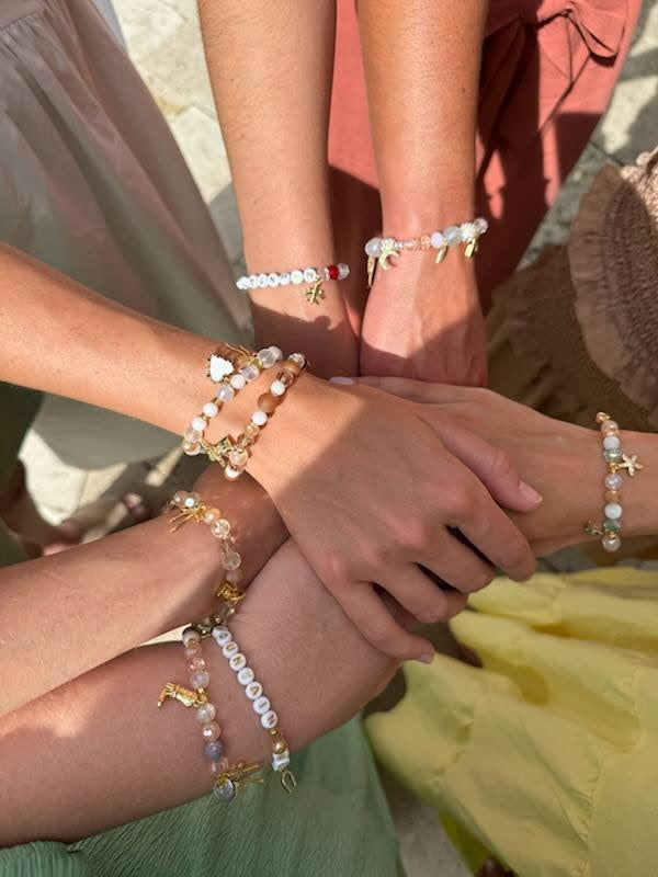 Golden Hour: Bracelet w/Charm + Sunset Watercolor + Mermaid Mile Club