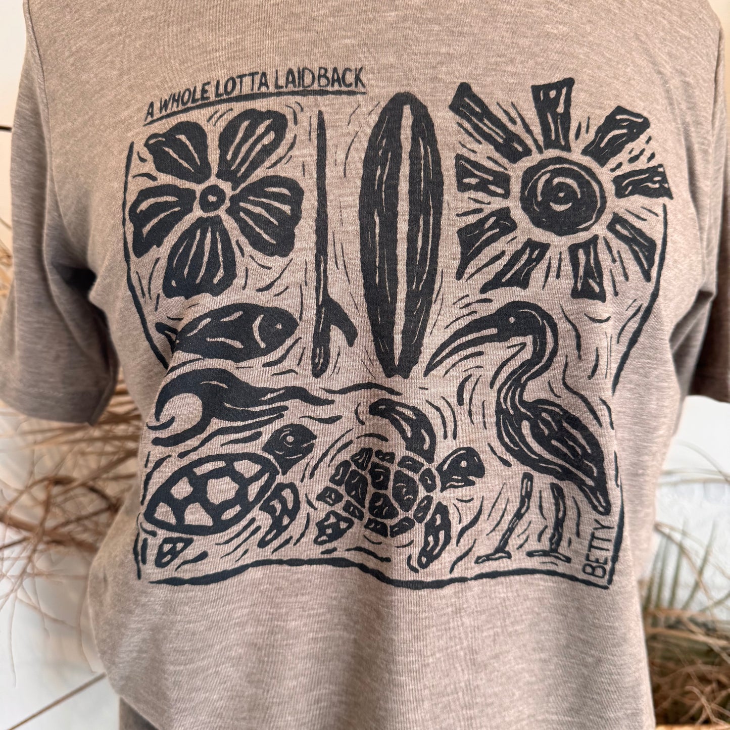 Whole Lotta Laid Back Slimmer Sand Tee