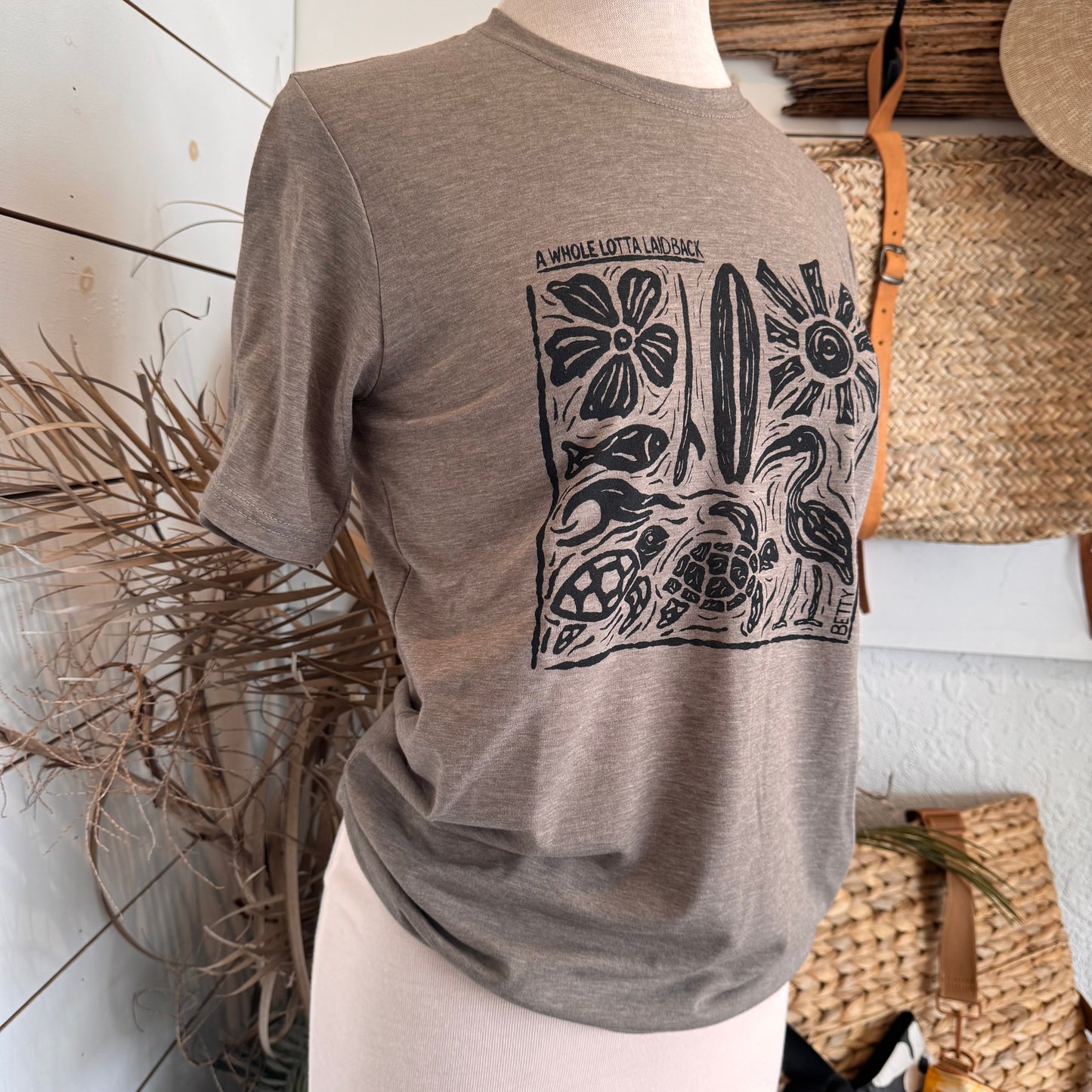 Whole Lotta Laid Back Slimmer Sand Tee