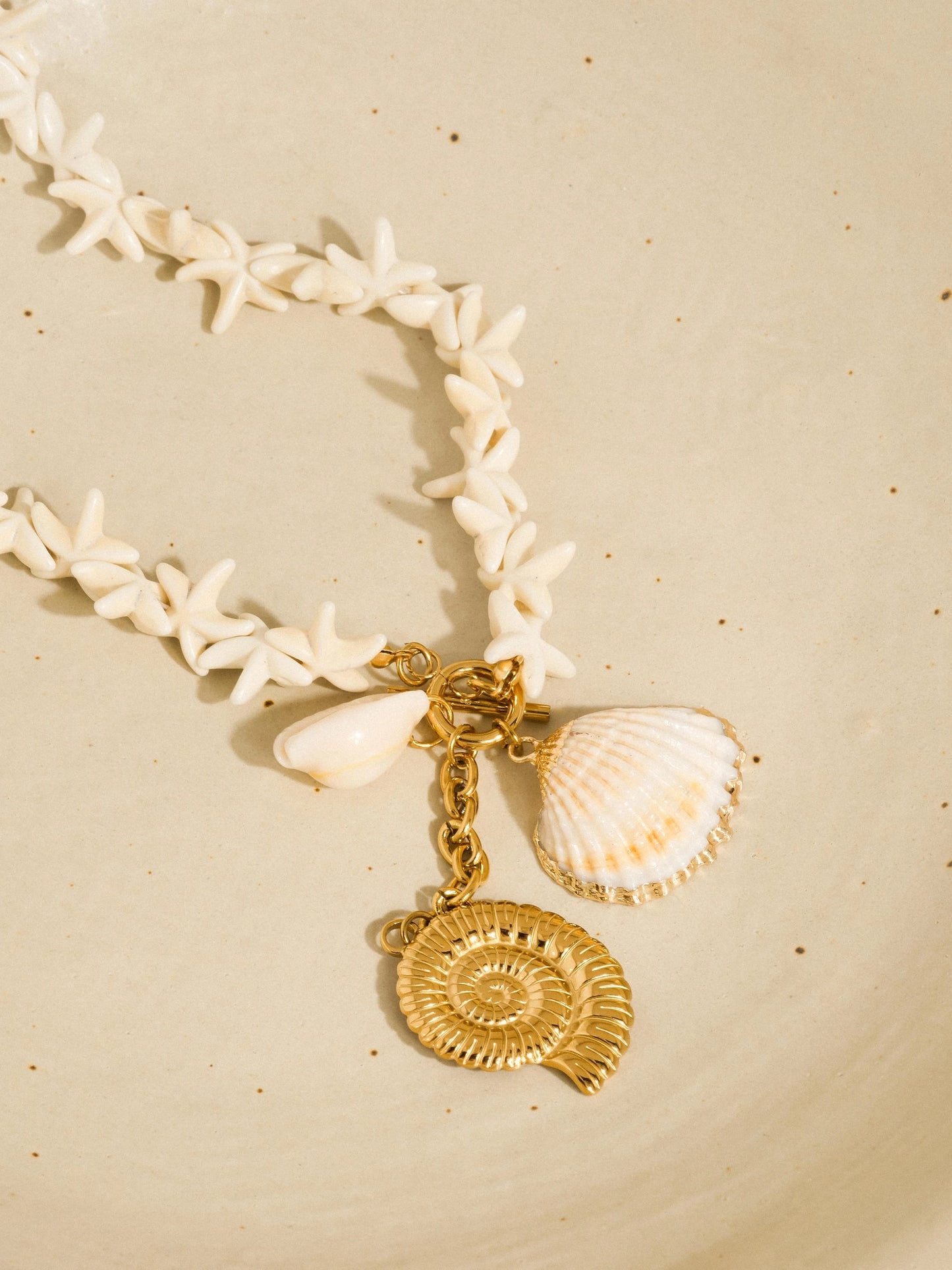 Shell Charm Wrap Necklace