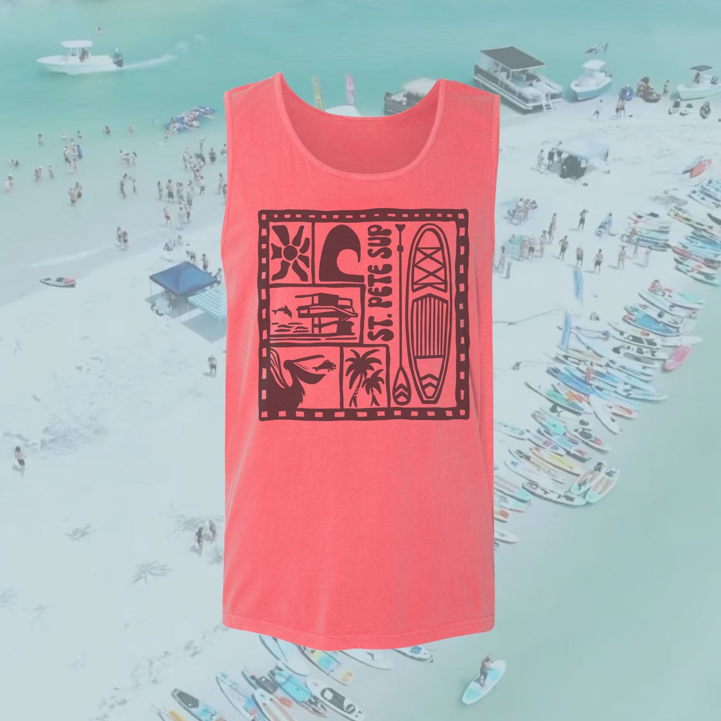 St Pete SUP Club Tank - Unisex in Watermelon
