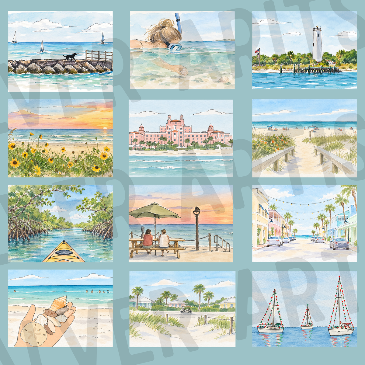 PRE-ORDER: 2027 Watercolor Calendar ~ St. Pete Beach / Pass-A-Grille