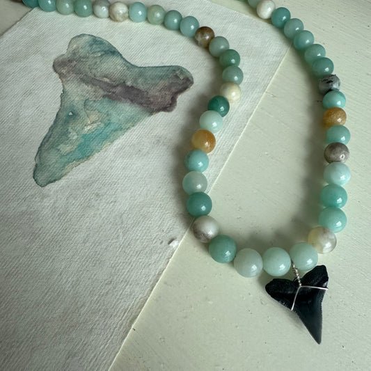 Beaded Shark Tooth Necklace