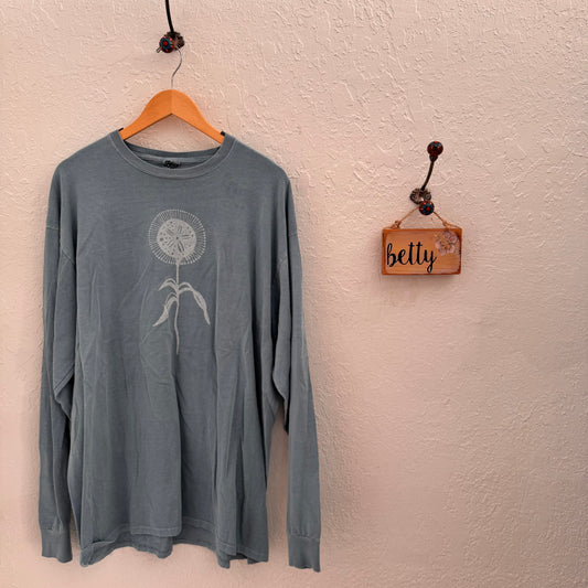 Dan’s dollar sunflower long sleeve denim blue