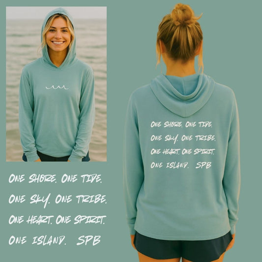 One Island - Unisex Hooded long-sleeve tee Seafoam
