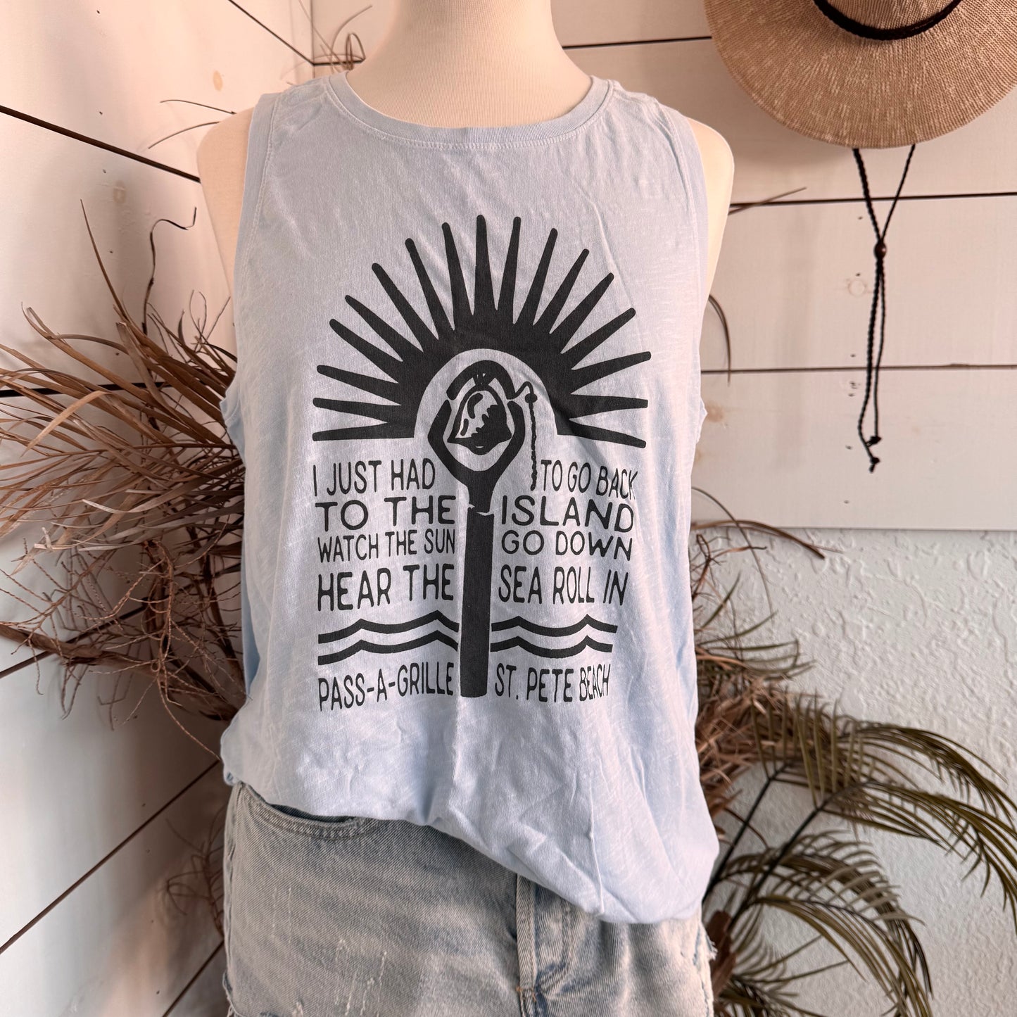 SUNSET BELL TANK powder blue SALE!!