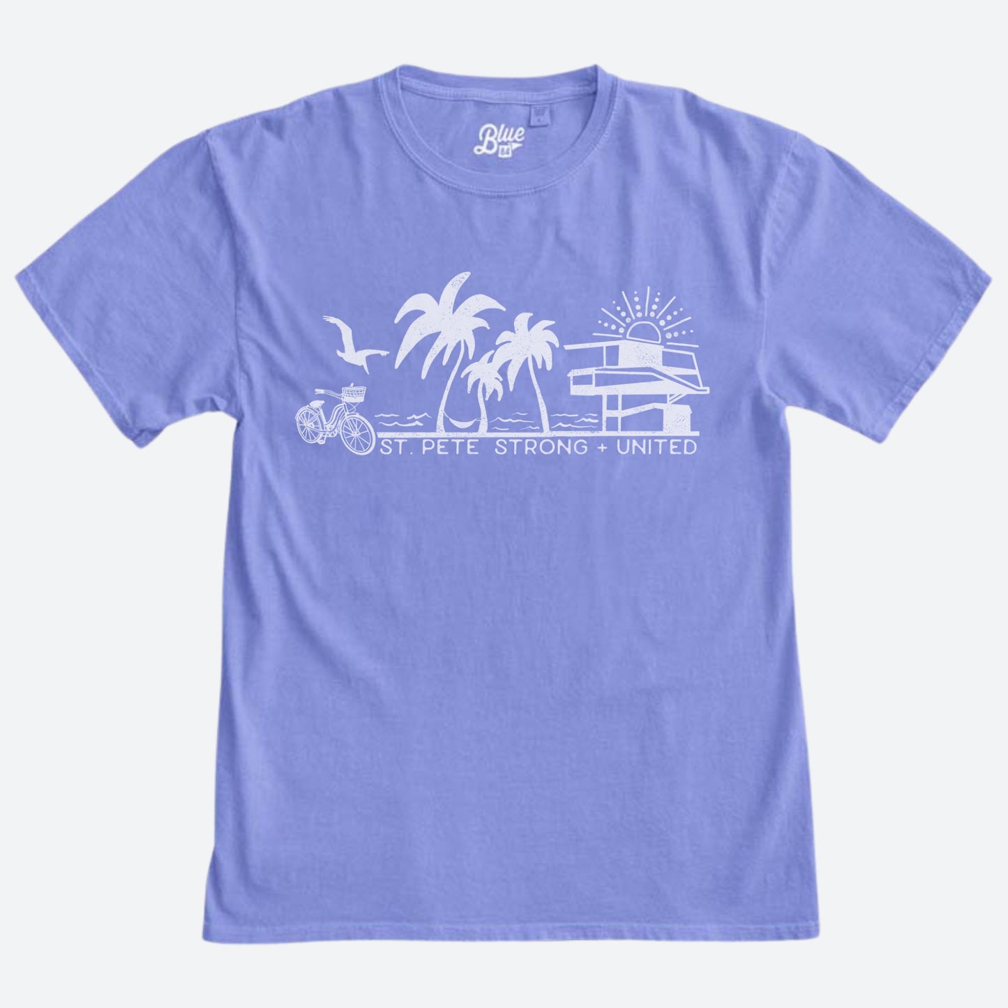 St Pete Tee in Peri Blue