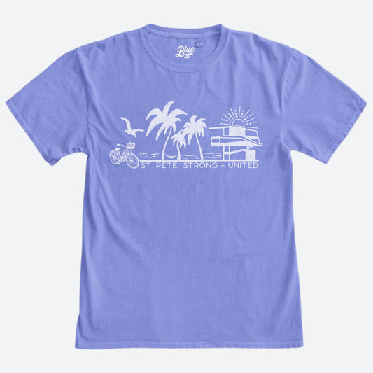 St Pete Tee in Peri Blue