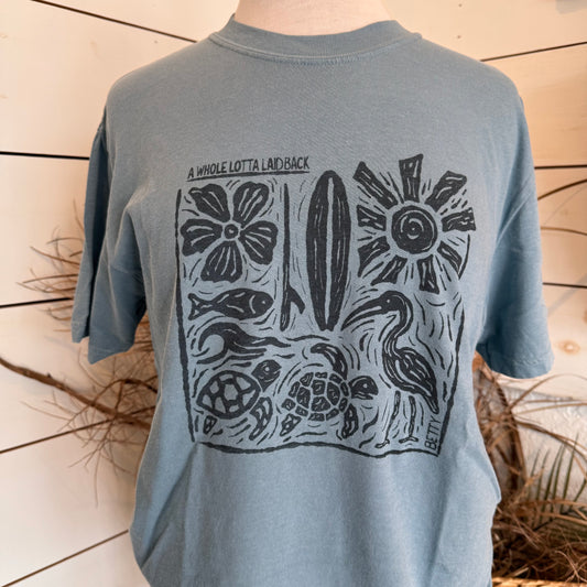 While lotta Laid back Tee Blue unisex