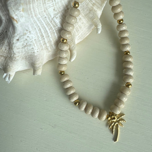 Palm Charm Beaded Necklace