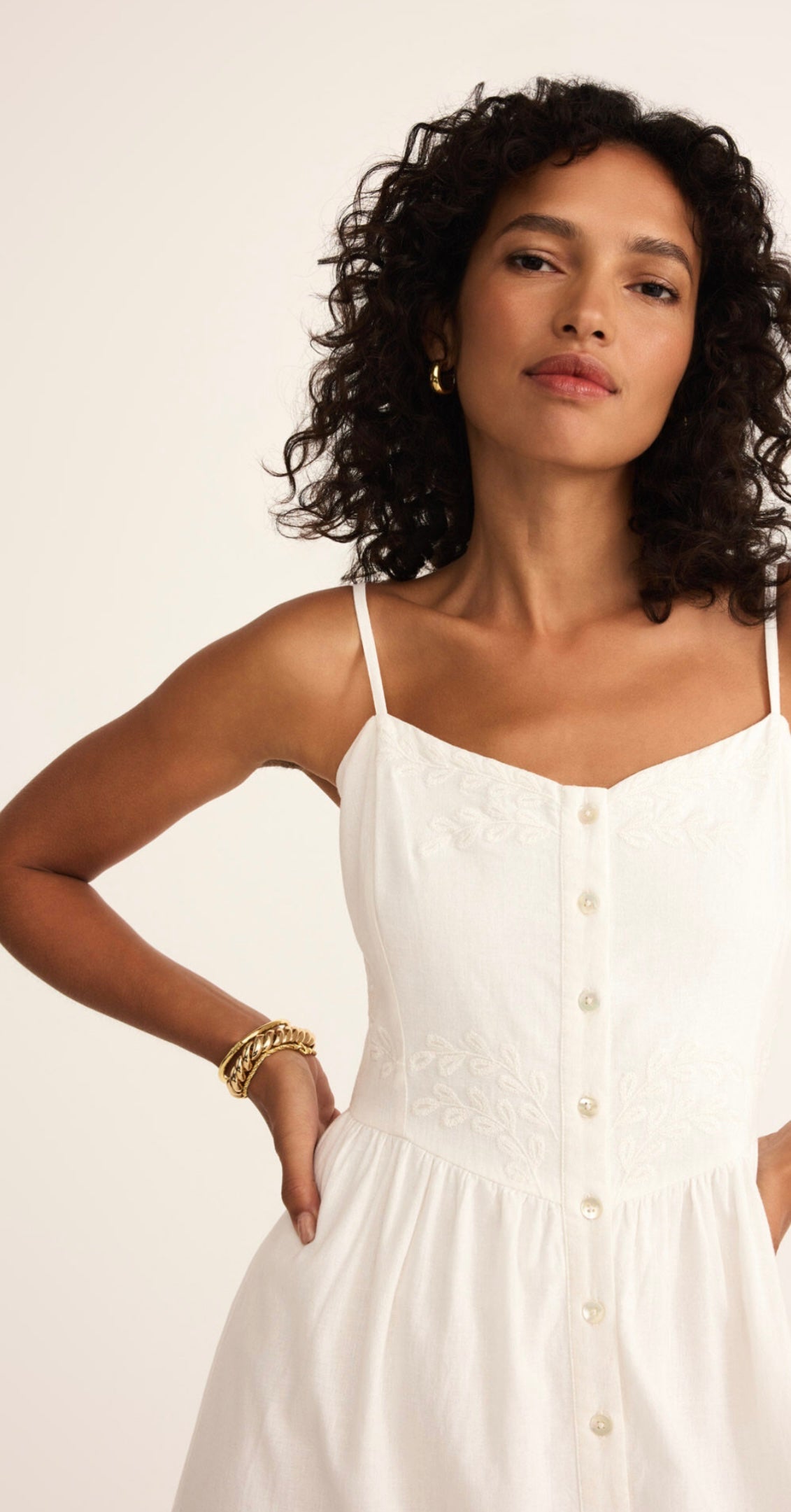 SEASPRAY EMBROIDERED LINEN MAXI DRESS (preorder)