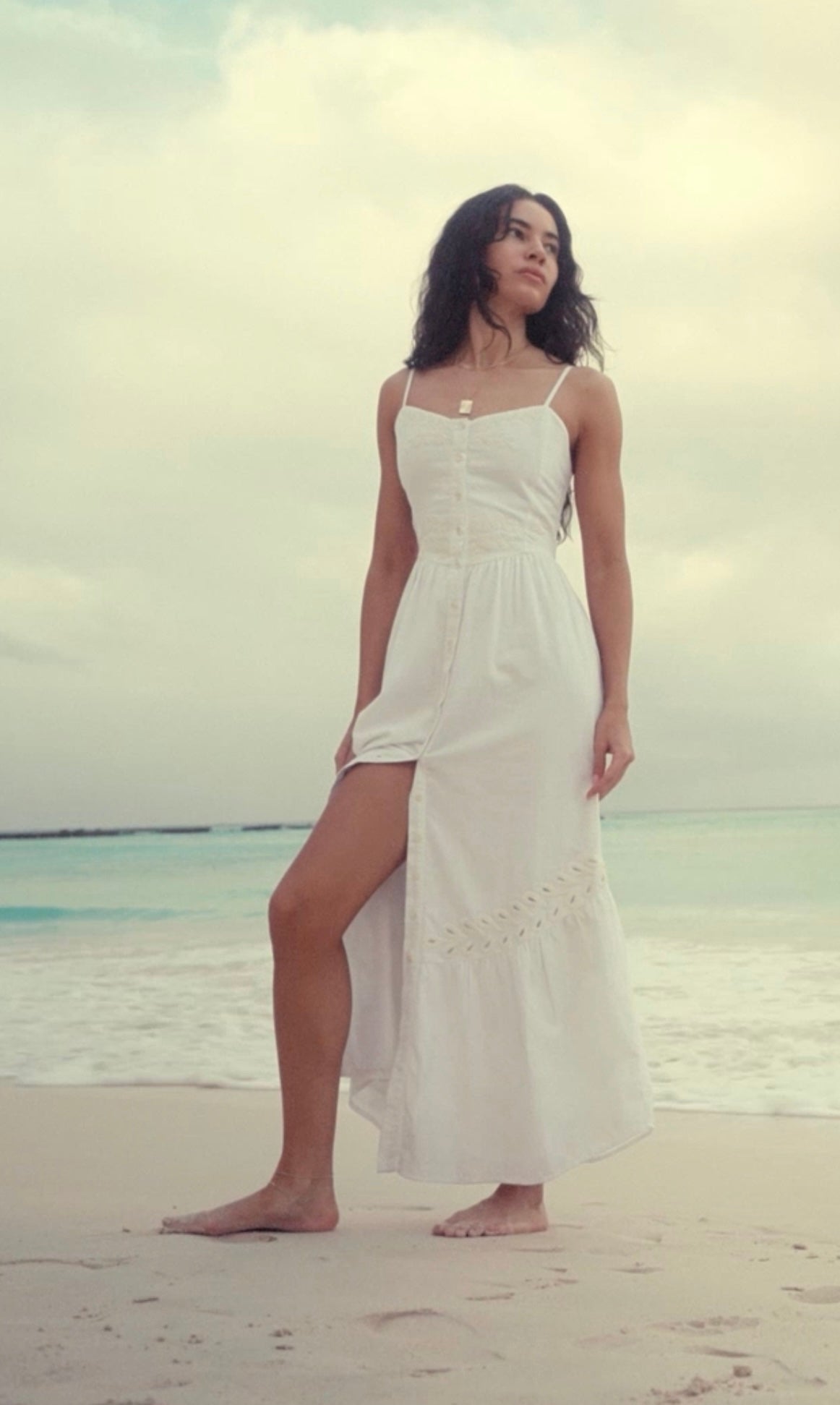 SEASPRAY EMBROIDERED LINEN MAXI DRESS (preorder)