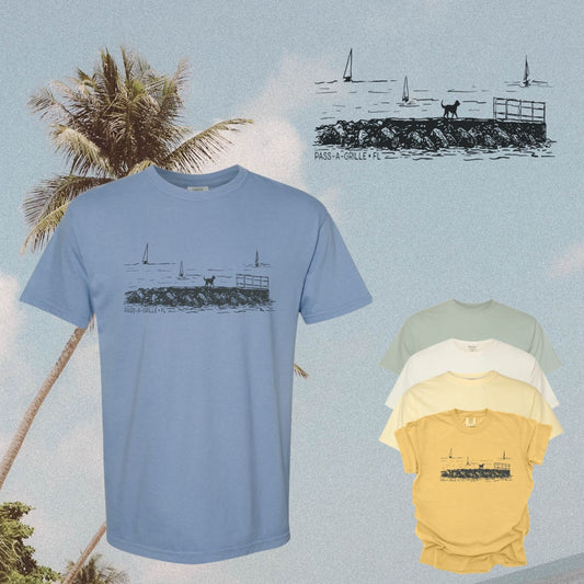 Jetty Dog / Multiple Colors / Unisex Tee Vintage Wash