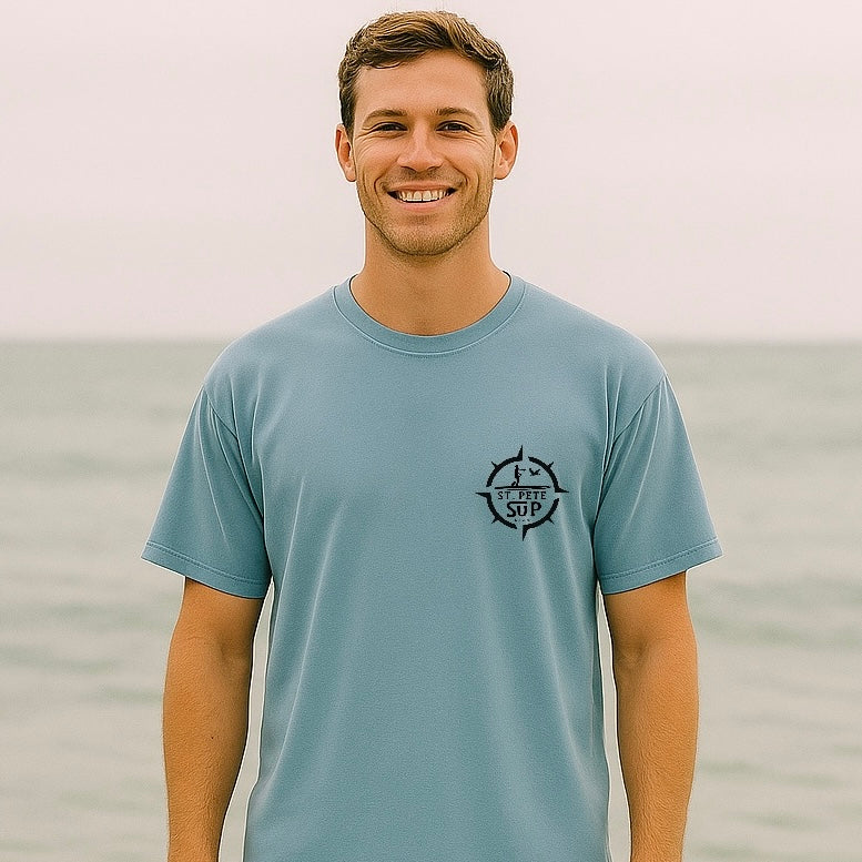 St Pete SUP Unisex Tee in Vintage Sea Blue