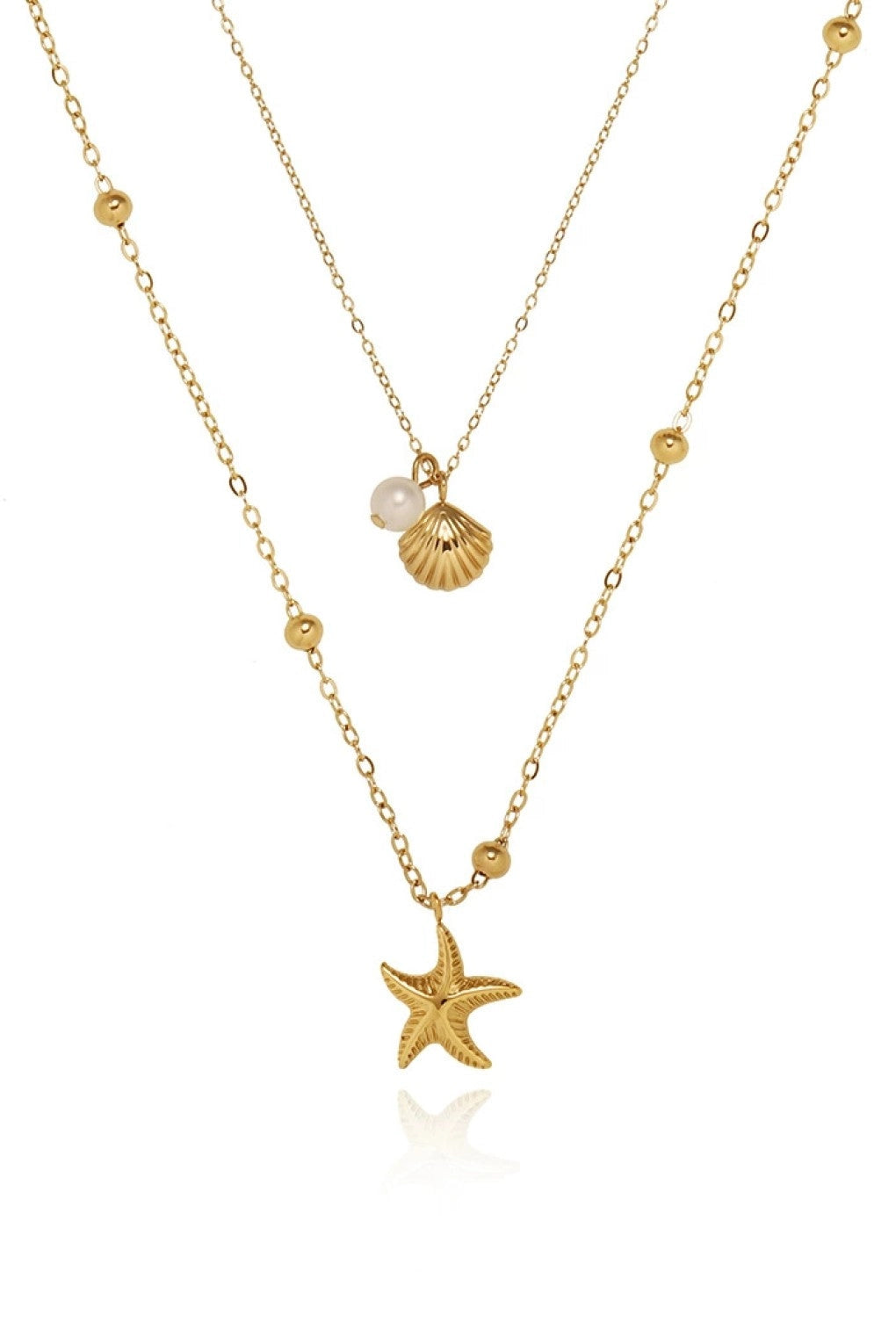 Two layer charm necklace