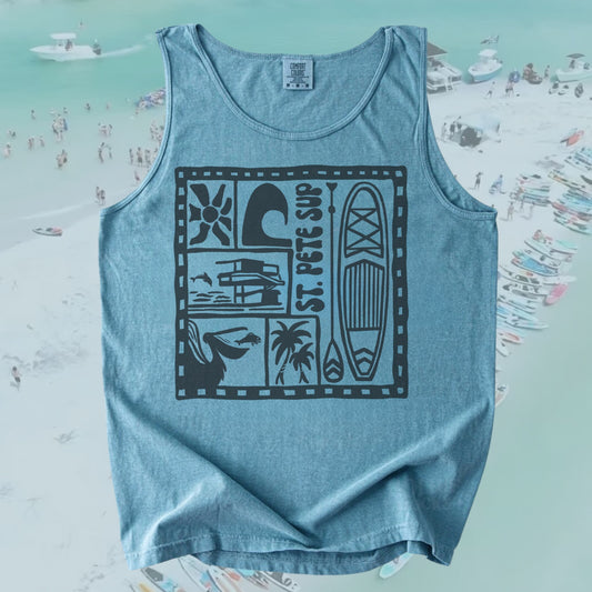 ST PETE SUP CLUB TANK - Unisex Vintage Blue